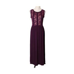 Carlaite Purple Maxi Dress Size Medium Y2K 2010s Vintage Lace Bodice Formal Gown